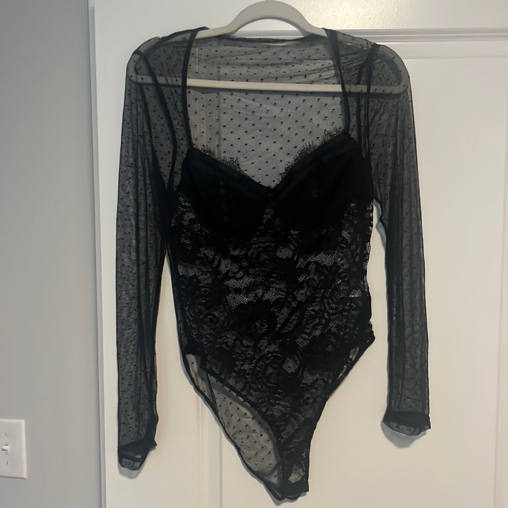 Black lace bodysuit size large